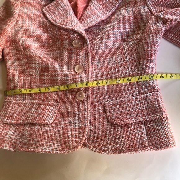 Vintage GEORGIOU Studio Three Button Closure Tweed Wool Blend Notched Lapel Sz 8 - Picture 13 of 16